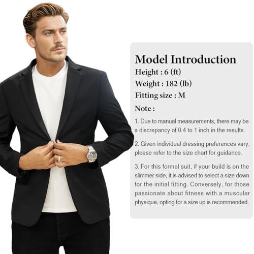 WYWK Men's Causal Suit Jacket Slim Fit