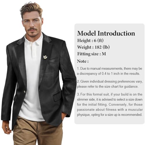 WYWK Men's Velvet Blazer For Dinner Party Wedding Prom Party