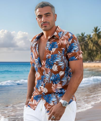 WYWK Men's Hawaiian Floral Shirt