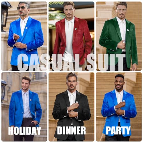 WYWK Men's Velvet Blazer For Dinner Party Wedding Prom Party