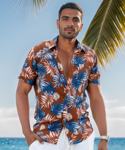 WYWK Men's Hawaiian Floral Shirt