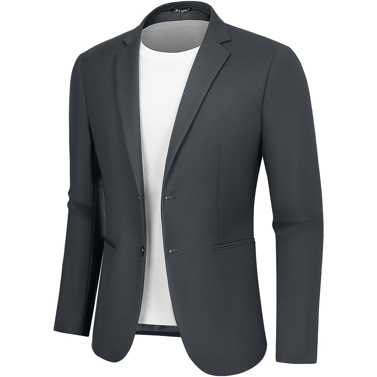 casual mens dress jacket Casual Two-Button Suit Jacket (US Only) Light Grey / XXXL