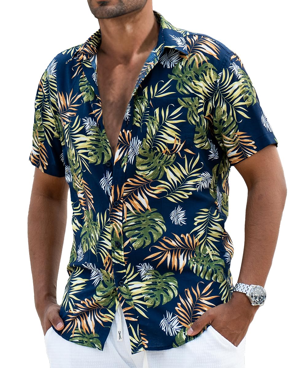 MSHA003-Navy-Yellow Green Leave-1