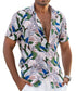 MSHA003-White-Blue Green Leave-1